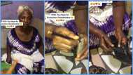 Ghanaian lady fumes as grandmother uses her eye pencil to polish her sandals, video trends