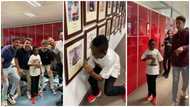 Actor Yaw Dabo tours Marca TV in Spain, does a 'siuuu' celebration after seeing Ronaldo photo