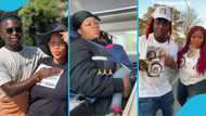 Adwenepahene's widow bounces back after husband's funeral, Looks sorrowful while mothering her kids