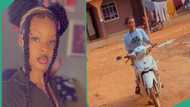 Video shows moment Nigerian lady got caught after stealing her boyfriend's motorbike, many react