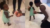 Funny video drops as Medikal and Fella's daughter snatches Shatta Wale's GHC200 while they played in her mansion