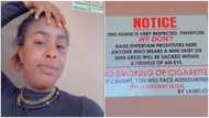 A Nigerian lady lamented bitterly when she discovered a notice from her landlord against smoking and wearing mini skirt