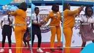 Kumawood actress Diana Asamoah sprays many GH₵5 notes on her daughter at her graduation, video