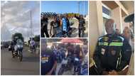 Nigerian bikers in organised fashion storm Seme Border as they welcomed UK-Lagos biker like a king in videos