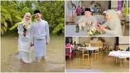 "Nothing will stop our marriage" - Lovers say as they walk through flood to get to their wedding venue