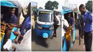 Policeman wows many as he stops keke driver & gifts him money as Christmas gift