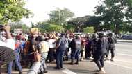 Hundreds of NDC supporters besiege EC headquarters ahead of declaration; demand Mahama to be declared winner