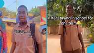 Chubby teenage boy loses in weight after one term in SHS, netizens react to video