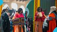 Ghana's first female vice president looks elegant in a stylish kente gown for her swearing-in ceremony