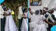 Twin brothers marry twin sisters in rare double wedding in ceremony