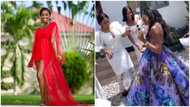 Ghanaian bride sets new trend as she slays in a glittering African print ball gown for her traditional wedding