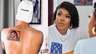 This one is Abena Schwar - Fans laugh at 'scary' tattoo of Afia Schwar's face on her twin son's back