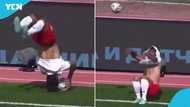 Footballer assists goal with incredible somersault throw-in routine