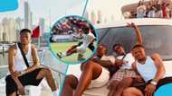 Dubai vacation: Black Stars’ Lawrence Agyekum relaxes on yacht in luxury getaway