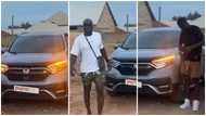 Dr Likee Meets Kwaku Manu and Kumawood stars at Techiman in his brand-new luxurious car (video)