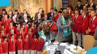 Popular American boys choir leaves Mahama smiling after singing him a Twi song
