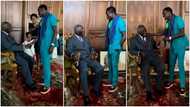 Michael Blackson has jovial conversation with Kufuor in video: Ghanaians get angry over his posture