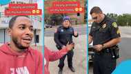 Twene Jonas panics as police officers approach him on the streets of USA