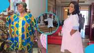 Oheneni Adazoa's bloated dress stokes pregnancy rumours, fans react: "God has done it"