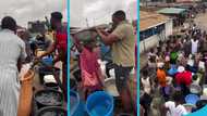 John Dumelo provides water to Okponglo residents at around 5am, video trends