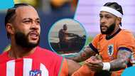 Memphis Depay chills in Ghana, cruises on Lake Bosomtwe