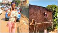 Lady builds & plasters own house; photos spark huge reactions on social media
