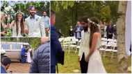 Pretty bride wows her blind groom on wedding day, wears tactile dress for the occasion, turns heads in video