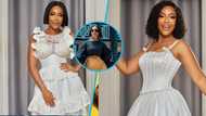 Ghanaian actress Joselyn Dumas made a bold fashion statement with her black billowing top and high-waist pants