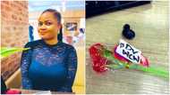 Lady can't keep calm as man crushing on her at work buys nice toffee for her