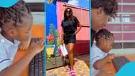 Baby Island learns how to type at Yvonne Nelson's school in video