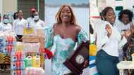 Abena Model: Beautiful Ghanaian model blesses Ashaiman polyclinic with donations to mark b'day