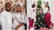 Tracey Boakye and hubby share lovely Xmas photos in matching pyjamas, fans suspect baby number 3