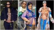 Maternity fashion: Expectant mum Rihanna steps out in another baby regal bump-bearing ensemble