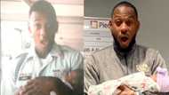 Good old days: Man recreates adorable childhood photo with dad with his 1st child, goes viral; many react