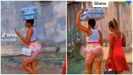 Curvy Ghanaian lady confuses man with huge backside in public, video stirs reaction
