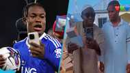Leicester City star, Abdul Fatawu Issahaku gifts Tamale-based fan new mobile phone