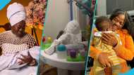 Asantewaa's son jumps and plays with his baby activity centre, video warms hearts