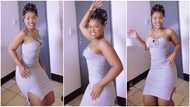 Better than Hajia Bintu - Video of pretty lady's unusual dance moves in fitting dress leaves people talking