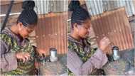 Young Ghanaian lady shows off her craft as a mechanic in cute video, peeps gush over her beauty and energy