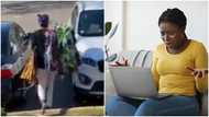 Young Ghanaian lady abroad throws husband out of their house; video has peeps talking