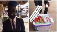 Video of creative Ghanaian man who sells eggs and pepper in suit impresses folks