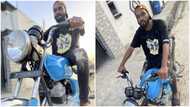 Ambitious young man 'buys' motorcycle, prepares to ride from Lagos to London, causes stir on Twitter