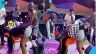 Kumawood actor Lil Win vigorously grinds Adu Sarfowaa as she twerks on stage at COA Orange Friday event; "Eeeii headmaster"