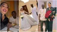 "As long as you are happy": Pretty lady marries older husband, shows him off in video, people talk