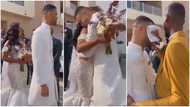 Past student of Achimota school breaks down in tears at wedding with his bride; many react to video