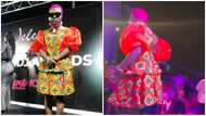 Ghana DJ Awards: DJ Azonto Steals Show with Colorful Kaba and Skirt; Outfit Sparks Massive Reactions