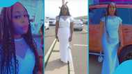 Ghanaian lady whose groom died days to their wedding tries her wedding outfit on five years later