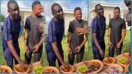 Handsome man at Tracy Osei's Brother's Wedding Grinds Pepper To Eat In Video