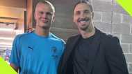 Zlatan Ibrahimovic brags about 'handsome' looks as he takes a photo with Haaland