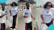 Lady surprised after meeting pure water vendor who speaks fluent English